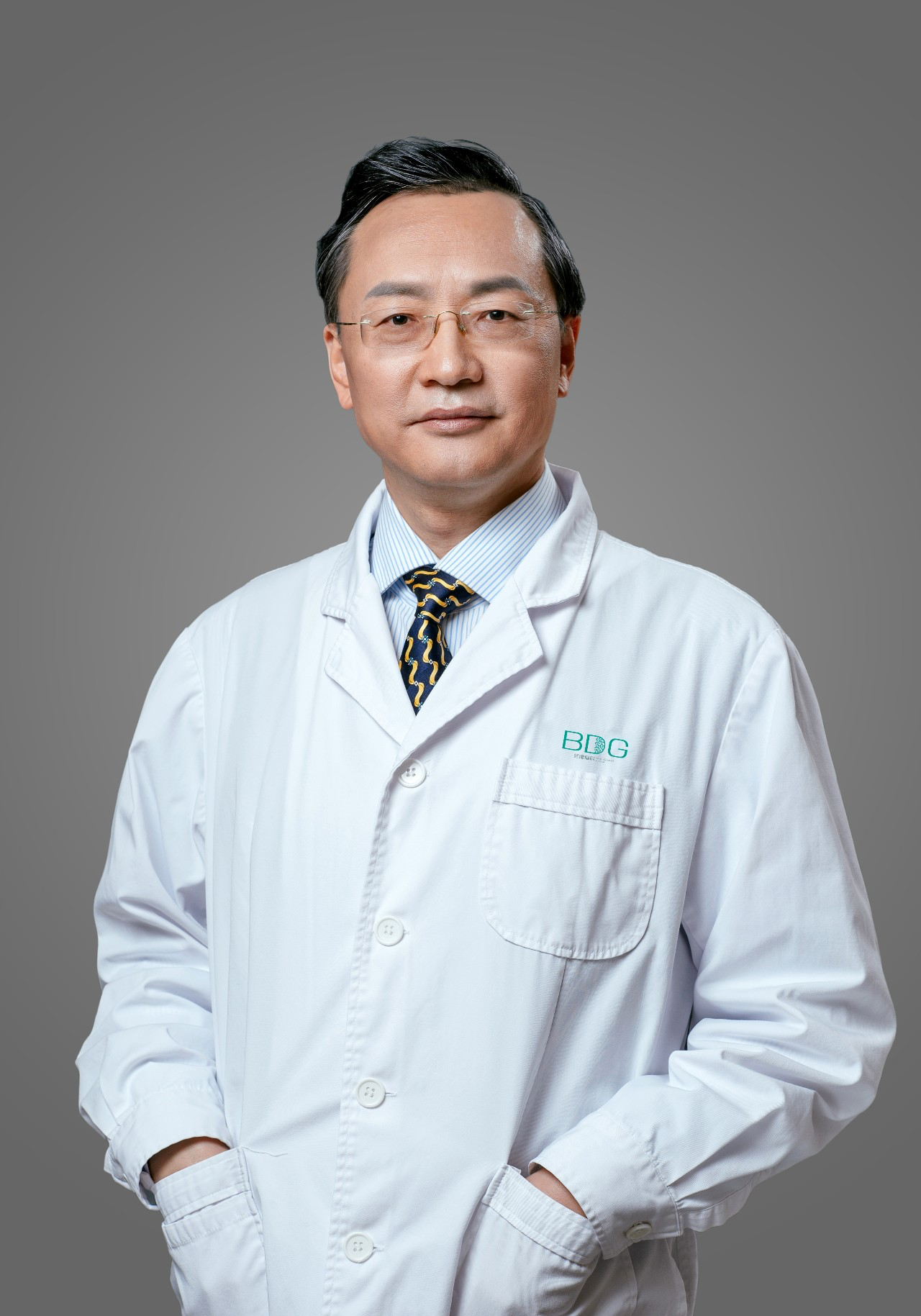 Professor Donglei Song in a white coat